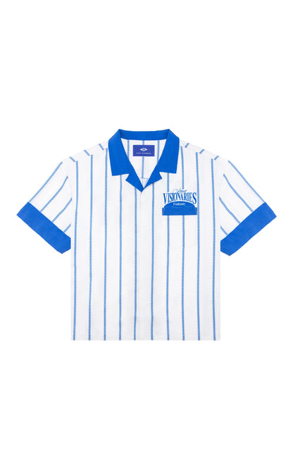 Chemise boutonnée visionnaire à fines rayures