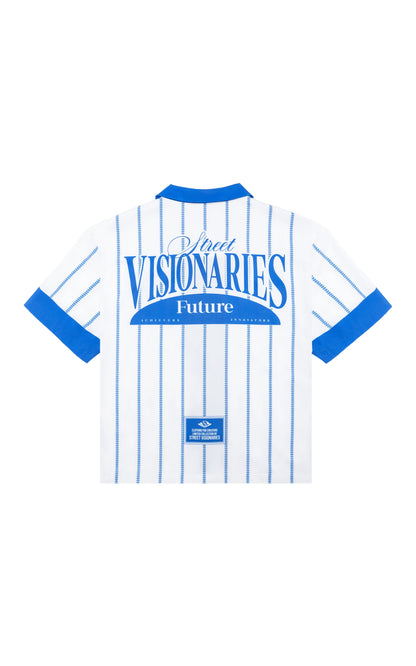 Chemise boutonnée visionnaire à fines rayures