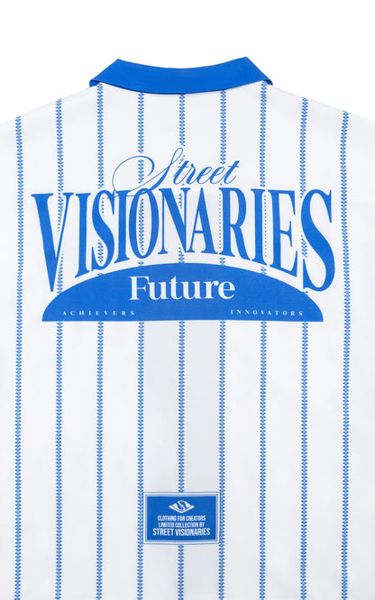 Chemise boutonnée visionnaire à fines rayures