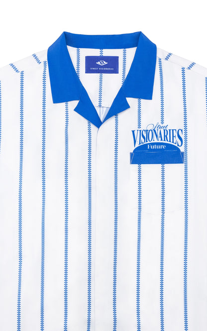 Chemise boutonnée visionnaire à fines rayures